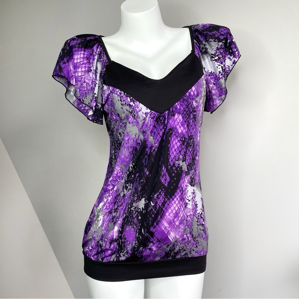 Y2K Black and Purple Summer Top - Picture 2 of 4